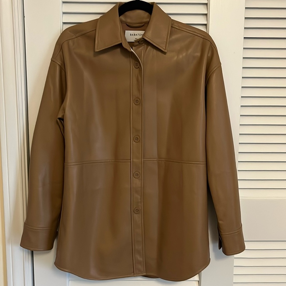 Babaton Aritzia Vegan Leather Pelli Shirt Jacket Size XXS